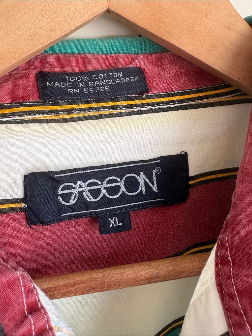 Vintage Sasson 90s Butter Mom Striped Oversized Button Up Shirt Colorblock XL - Picture 3 of 10